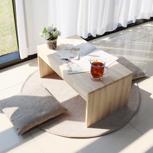 고무나무 거실 탁자 미니 커피 홀로 테이블